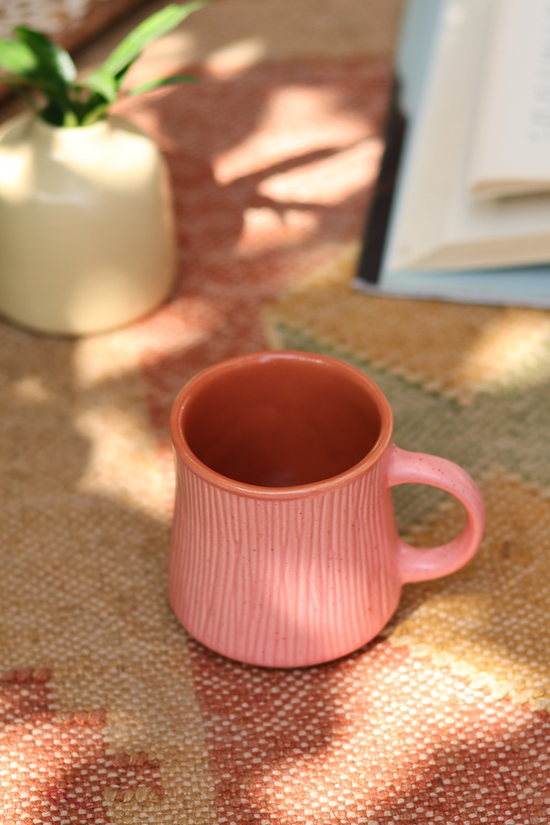 Ceramic tea cup pink color