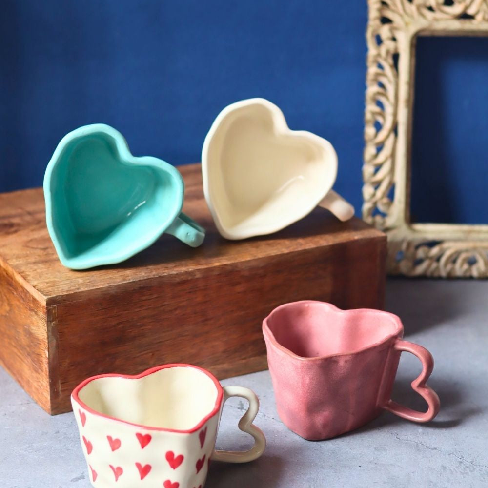 Handmade Set of 4 - Sweetheart Mugs