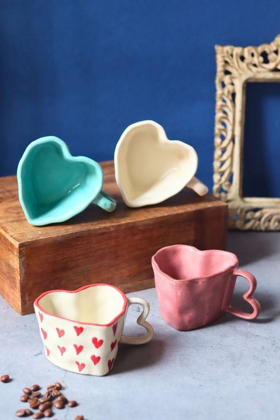 Handmade Set of 4 - Sweetheart Mugs