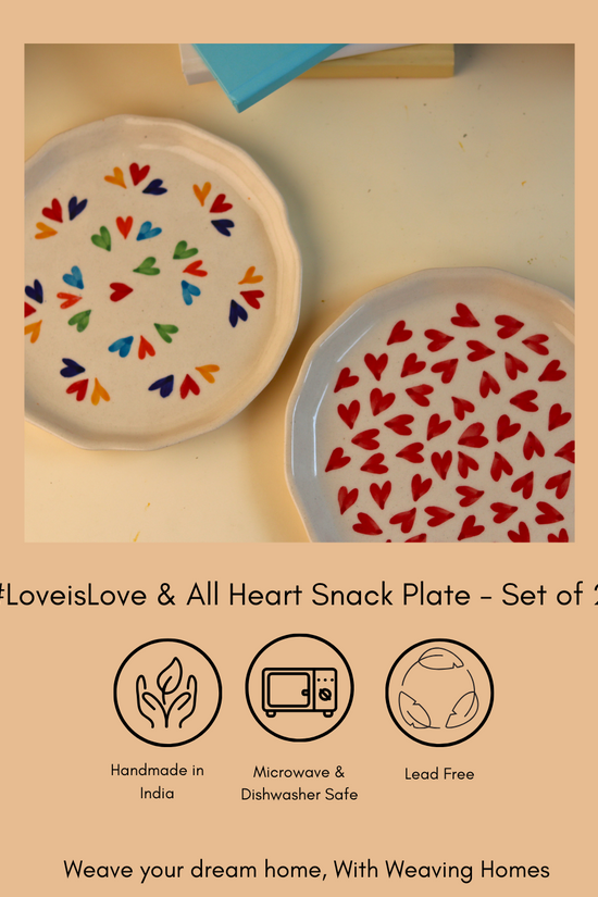 loveislove & all heart snack plate handmade in india
