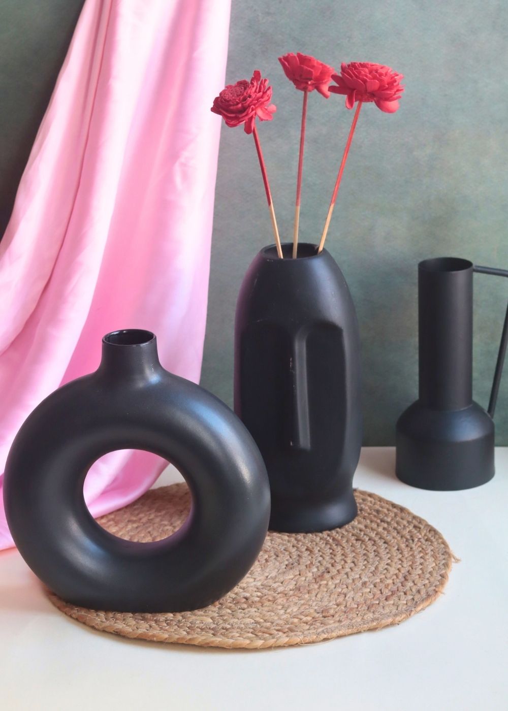 Set of 3 - Nightfall Elegance Vases