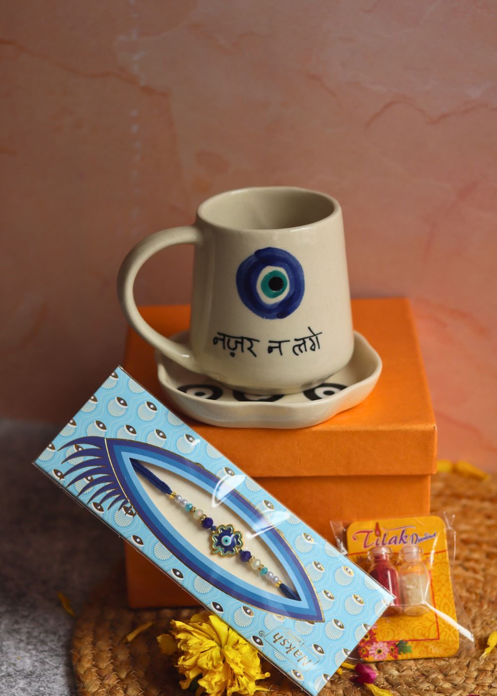 evil eye rakhi with premium gift hamper