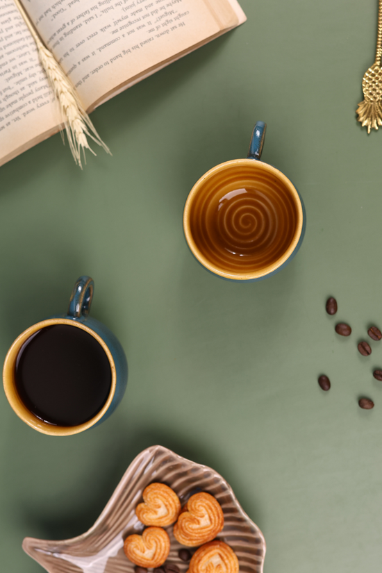 Greyish blue coffee mugs 