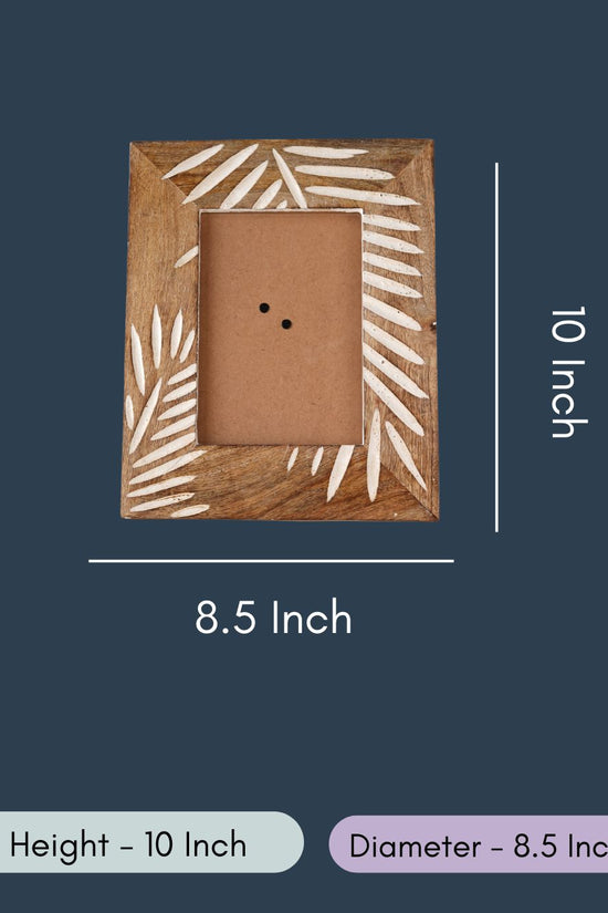 Carved Leaf Photo Frame