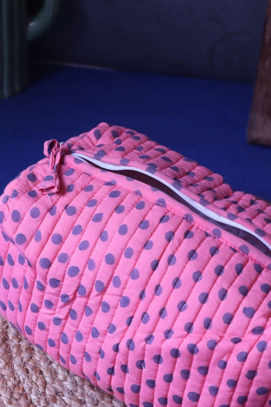 Polka Essential Toiletry Bag - Large handmade in India