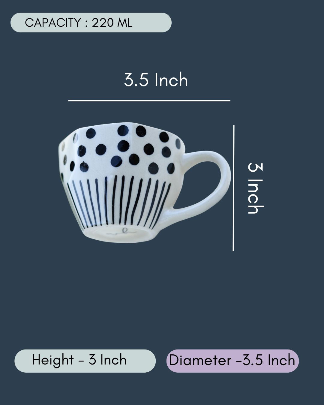 Black Lines meet Polka Mug
