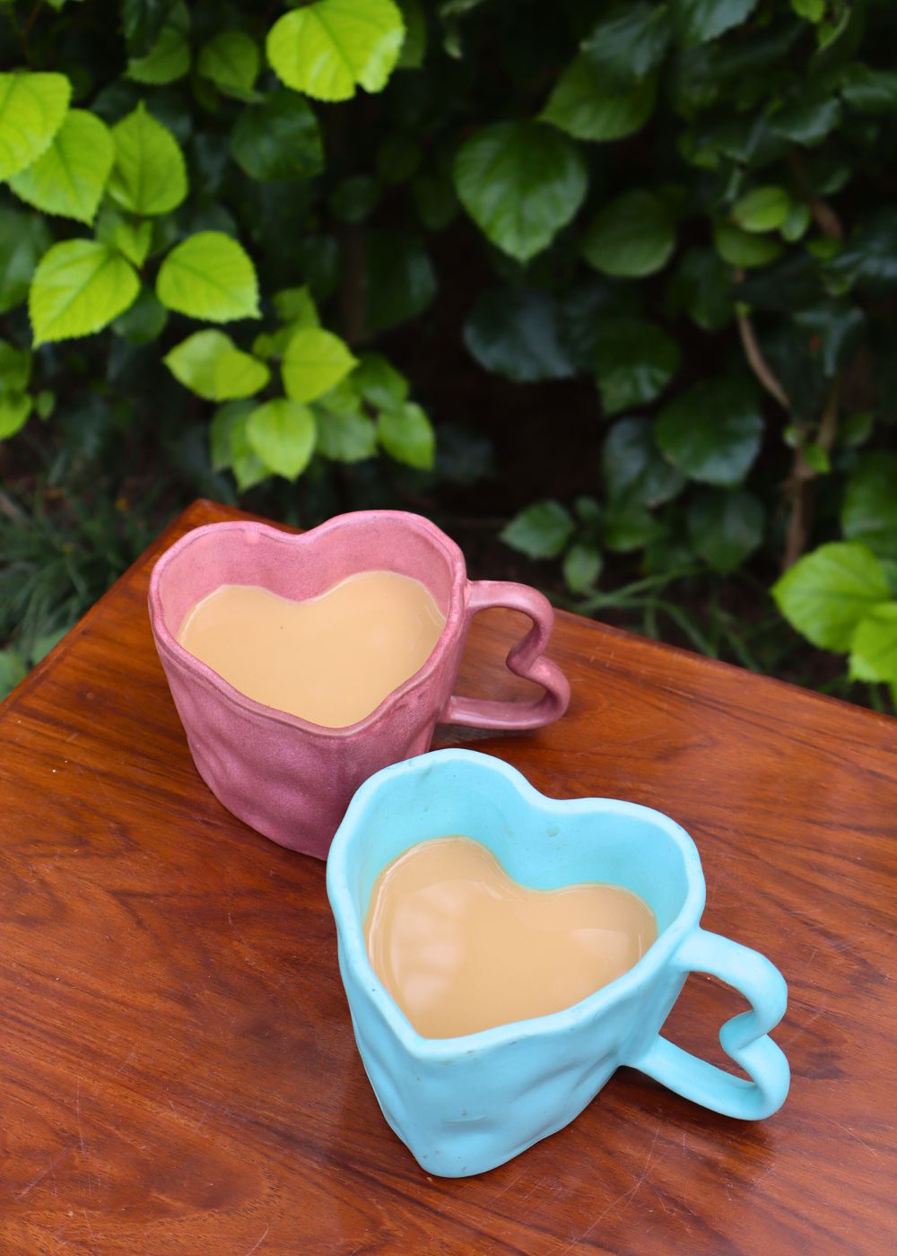 Handmade heart shaped mugs 