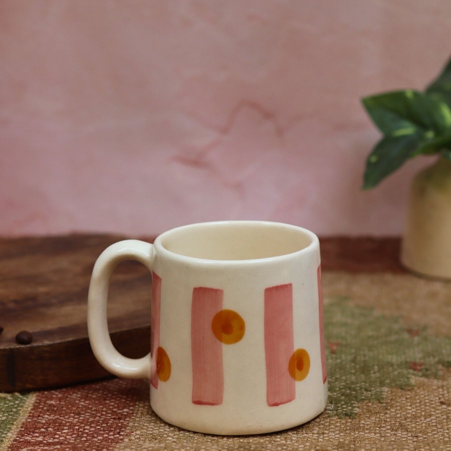 handmade Stripes and Dot Mug