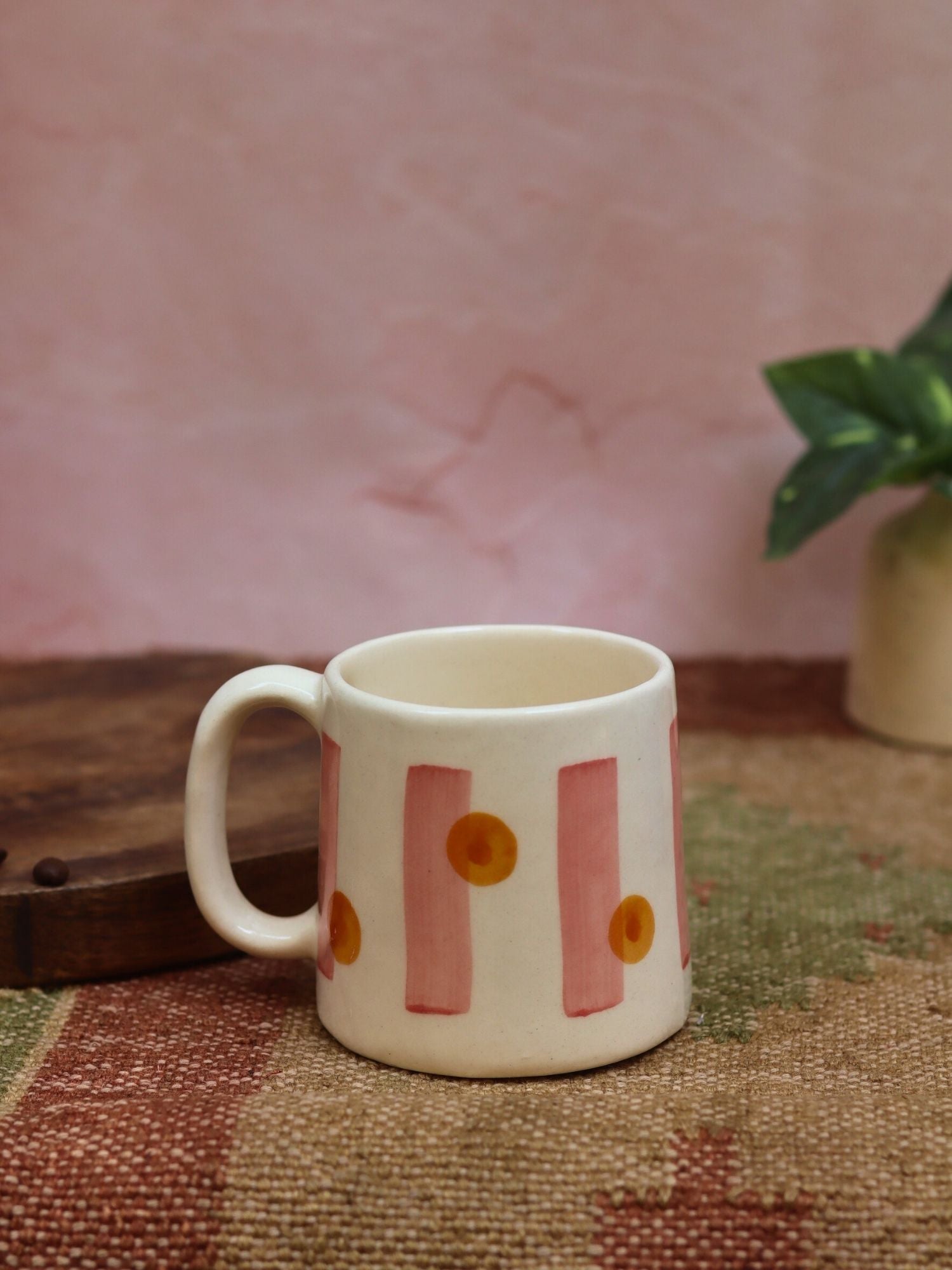 handmade Stripes and Dot Mug