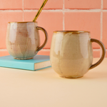 handmade coxy beige coffee mug with cozy brown color