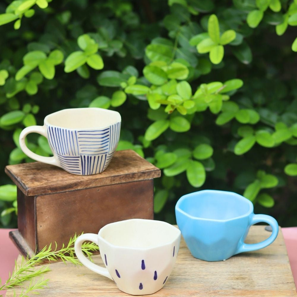 Set of 3 - Sip & Savor Mugs Combo made by ceramic