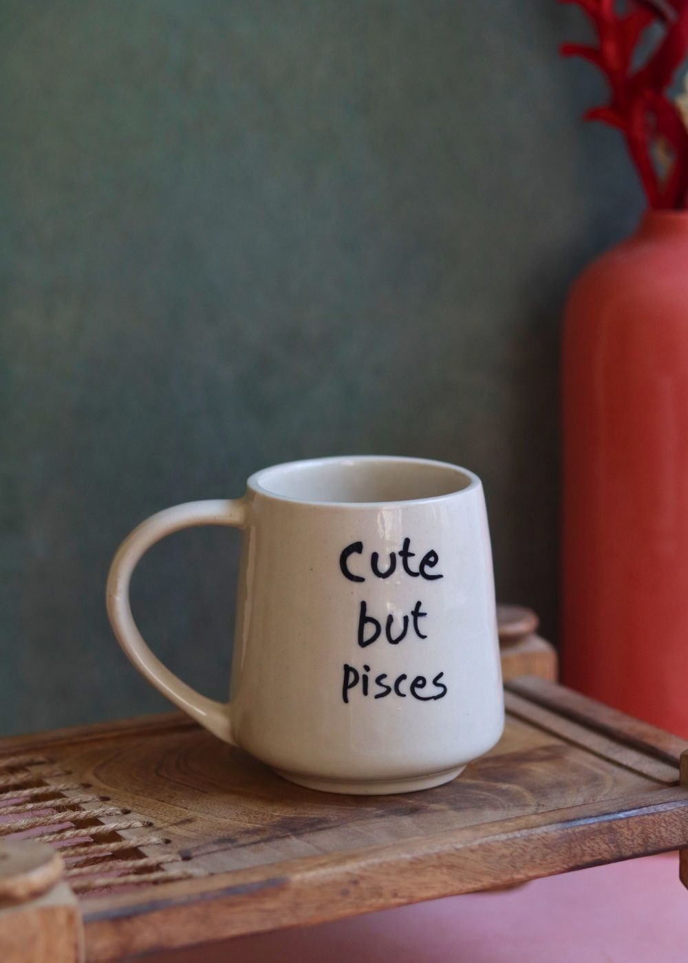 cute but pisces mug made by ceramic 