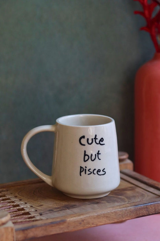 cute but pisces mug made by ceramic 