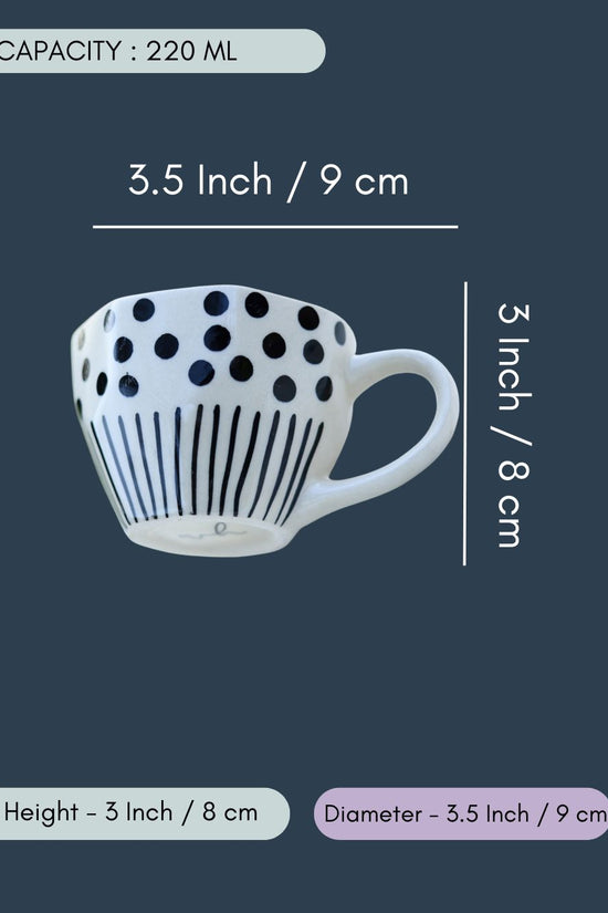 Black Lines meet Polka Mug