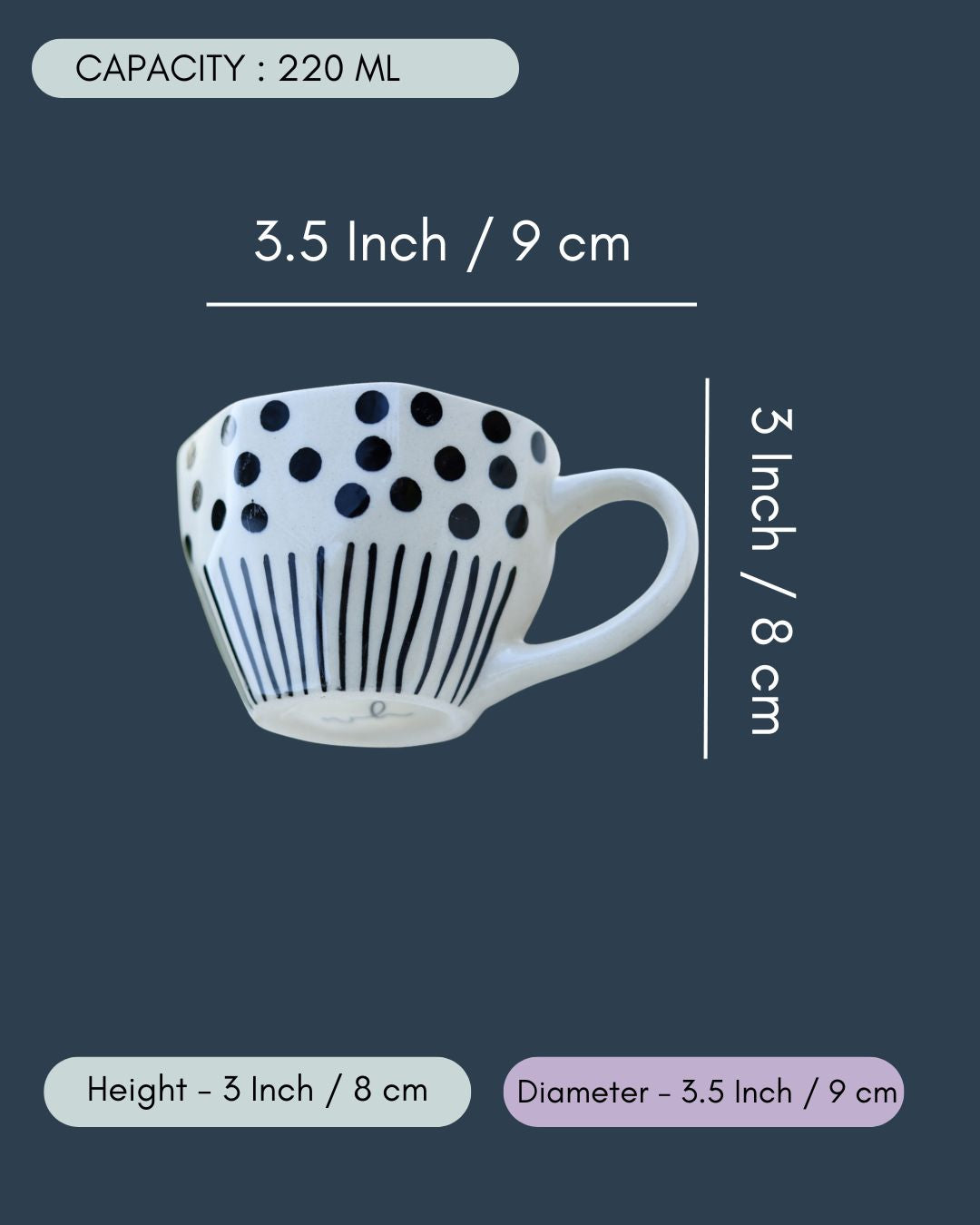 Black Lines meet Polka Mug