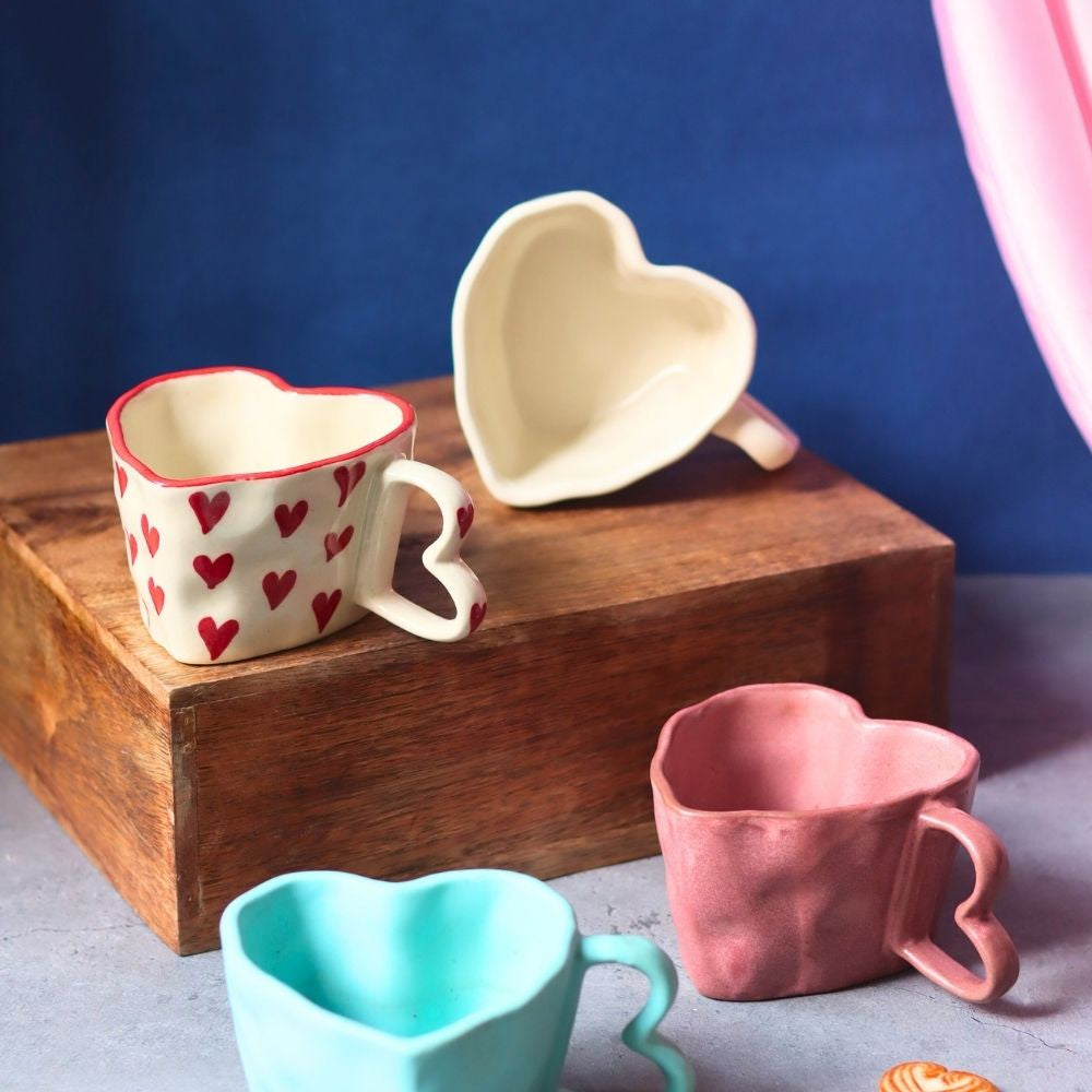 Set of 4 - Sweetheart Mugs made by ceramic