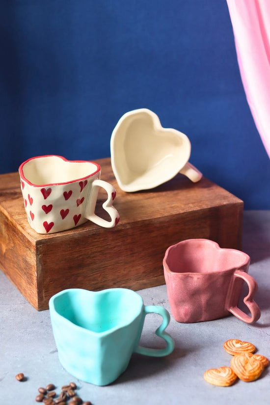 Set of 4 - Sweetheart Mugs made by ceramic