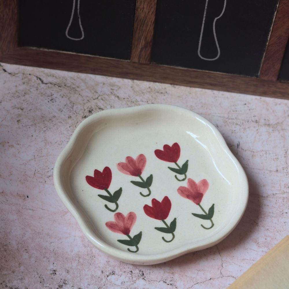 Handmade Pastel Tulip Handmade Dessert Plate