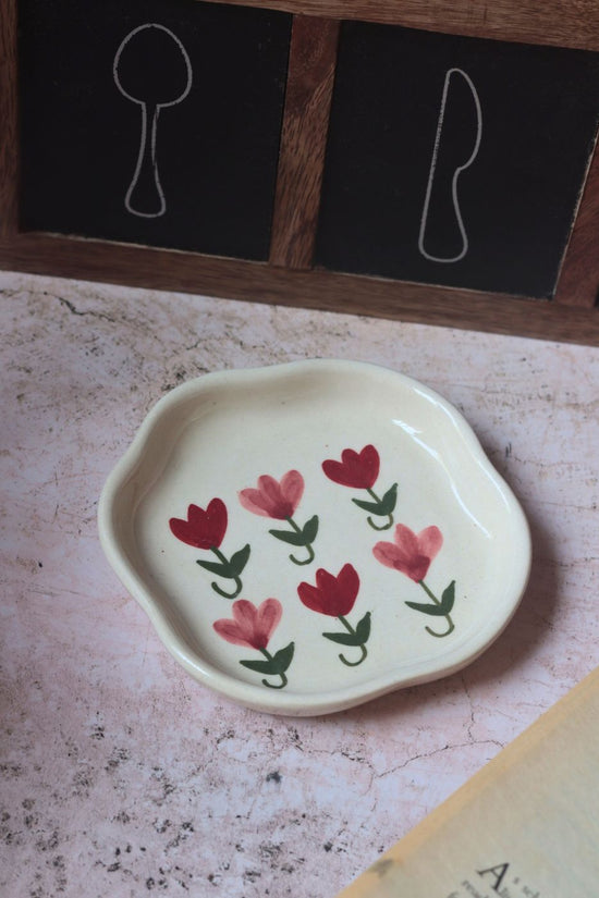 Handmade Pastel Tulip Handmade Dessert Plate