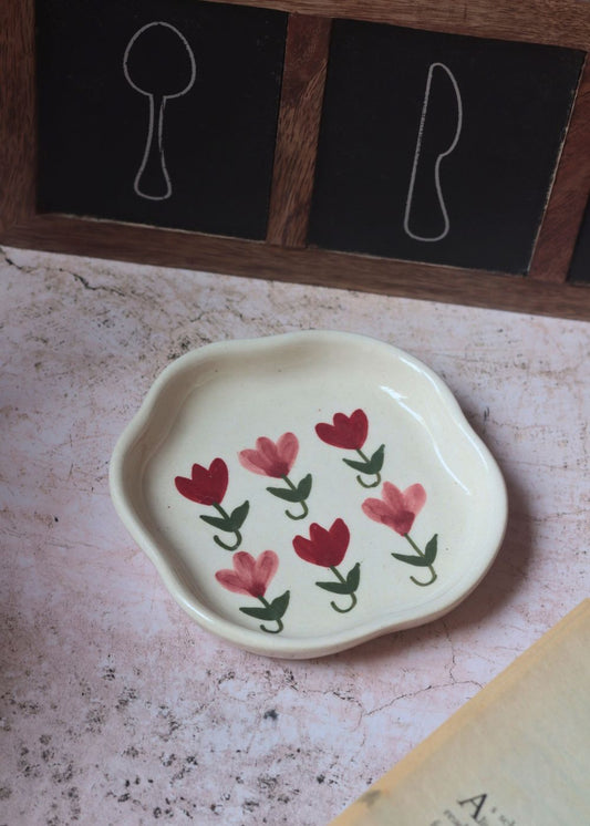 Handmade Pastel Tulip Handmade Dessert Plate
