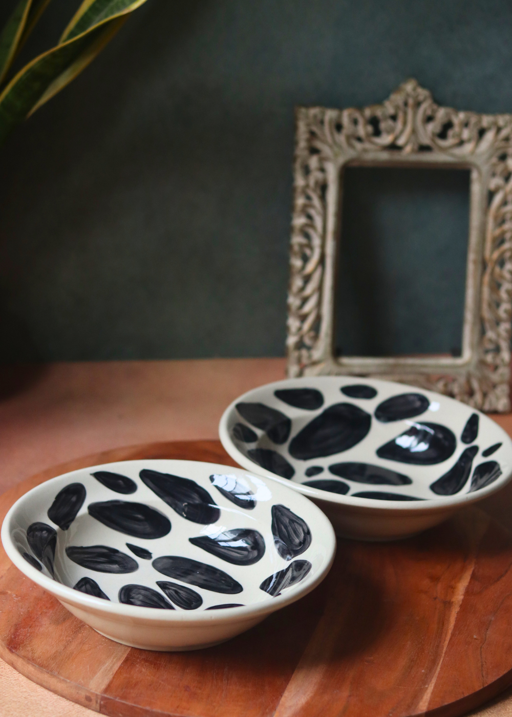 Handmade pebble pasta plate