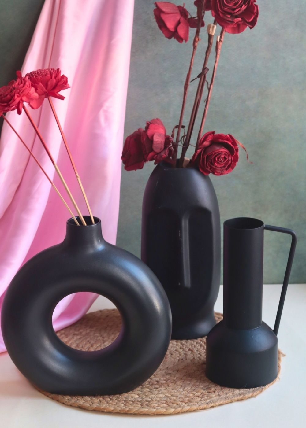Set of 3 - Nightfall Elegance Vases