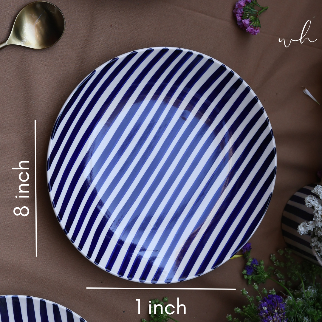 Thin stripes ceramic plate height & breadth