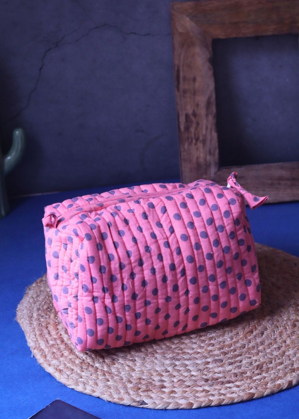 Handmade Polka Essential Toiletry Bag - Medium