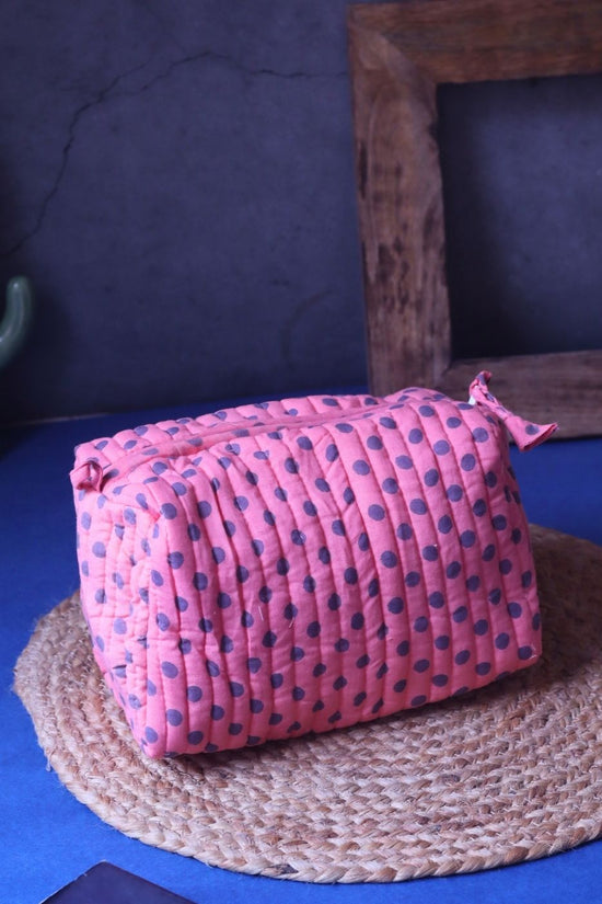Handmade Polka Essential Toiletry Bag - Medium