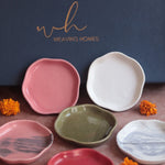 Set of 6 Neutral Ceramic Dessert Plates (for the price of 5) Diwali Gift Box made by ceramic