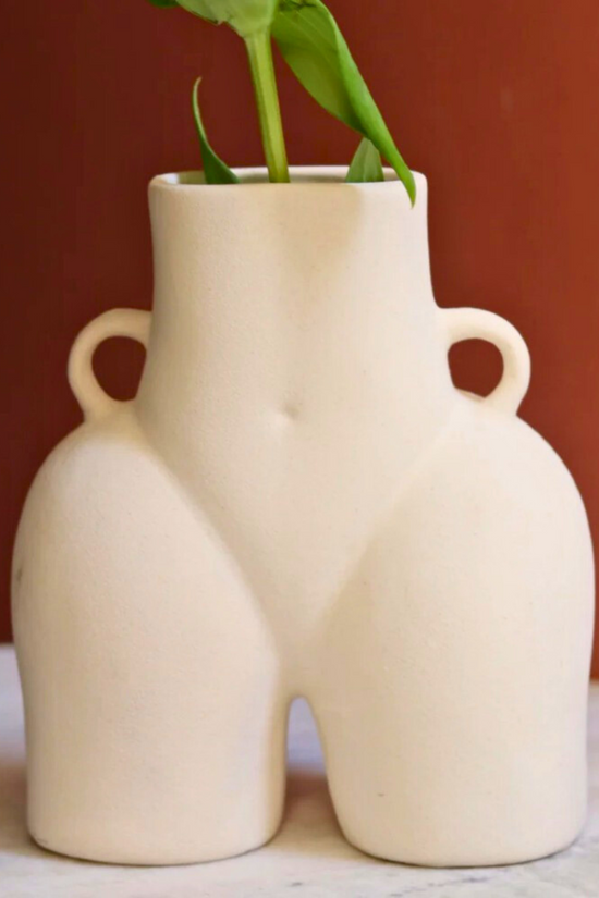 handmade white body vase ceramic 