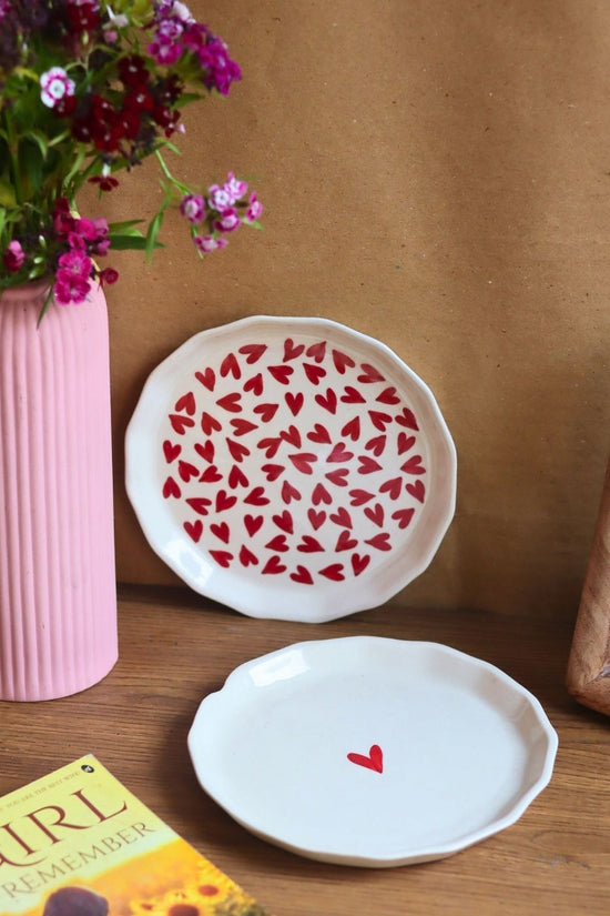 Heart & All Heart Snack Plate made by ceramic