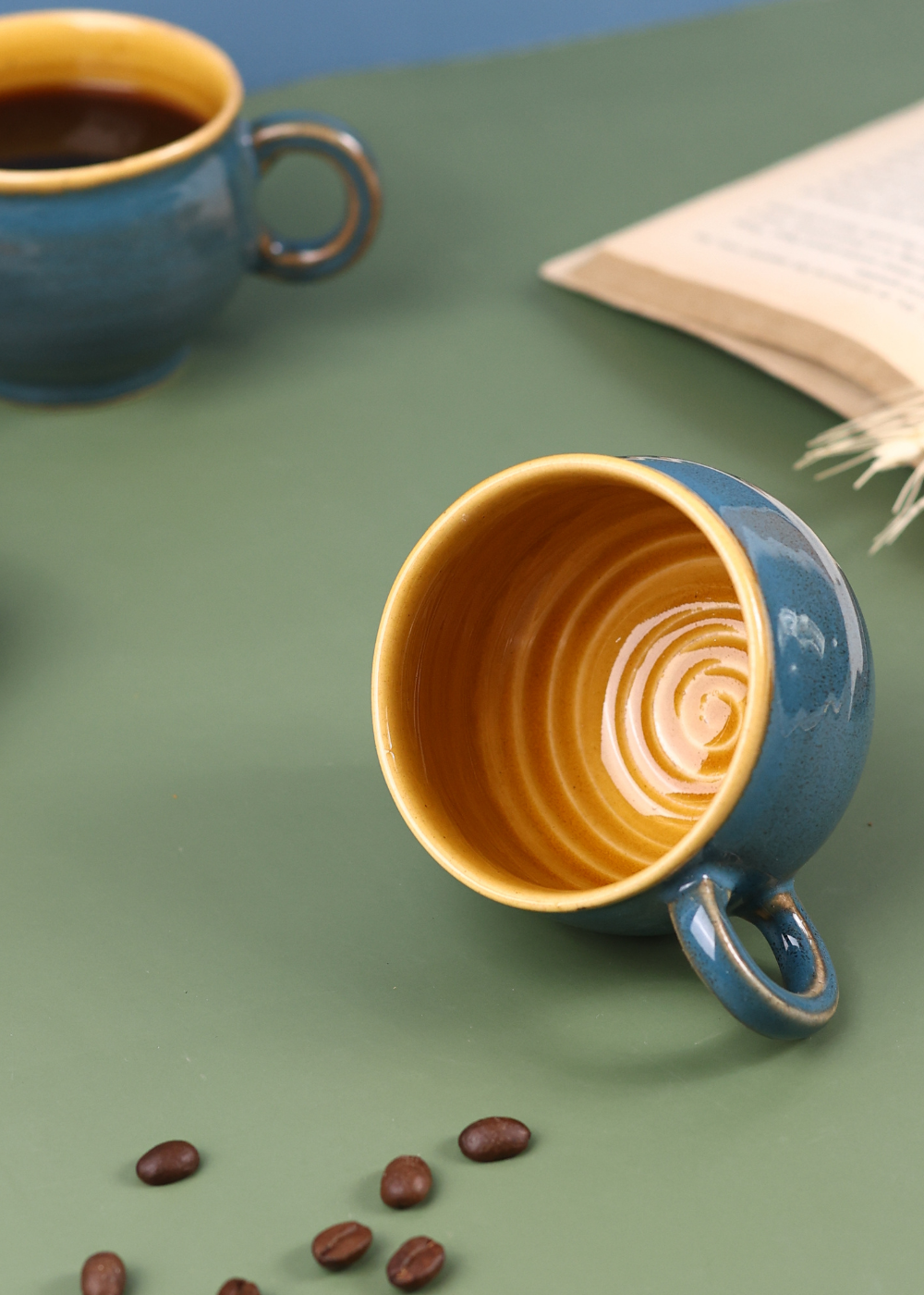 Greyish Blue & Mustard Coffee mug
