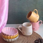 Set of 6 Lily Mug & Flower Ice Cream Bowl (for the price of 5) made by ceramic