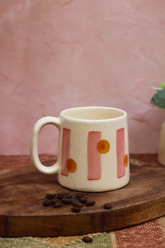 Stripes and Dot Mug made by ceramic