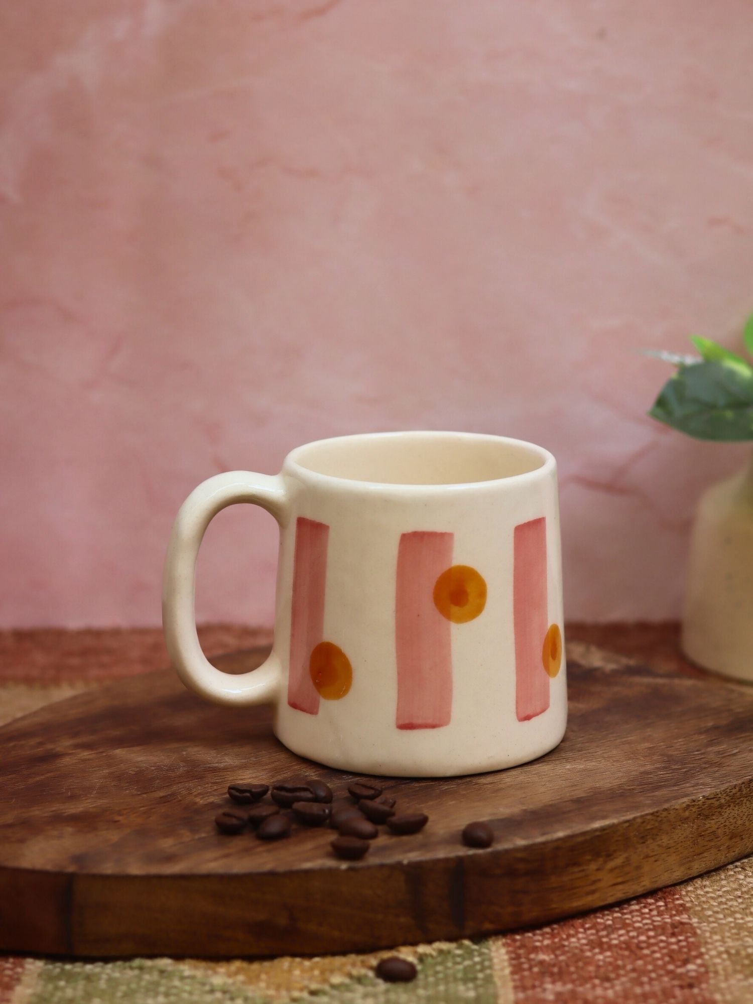 Stripes and Dot Mug made by ceramic