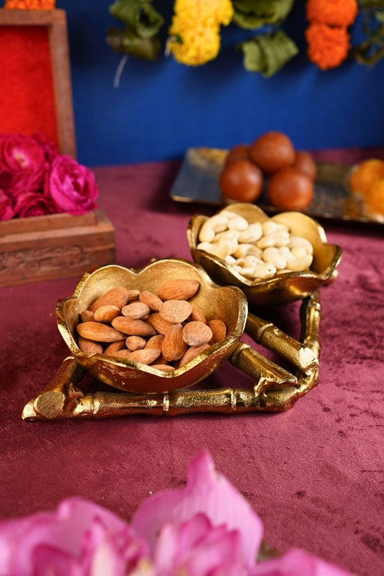 Golden Nest Snack Tray handmade in india