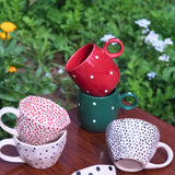 Set of 6 Polka Mugs (for the price of 5) handmade in india