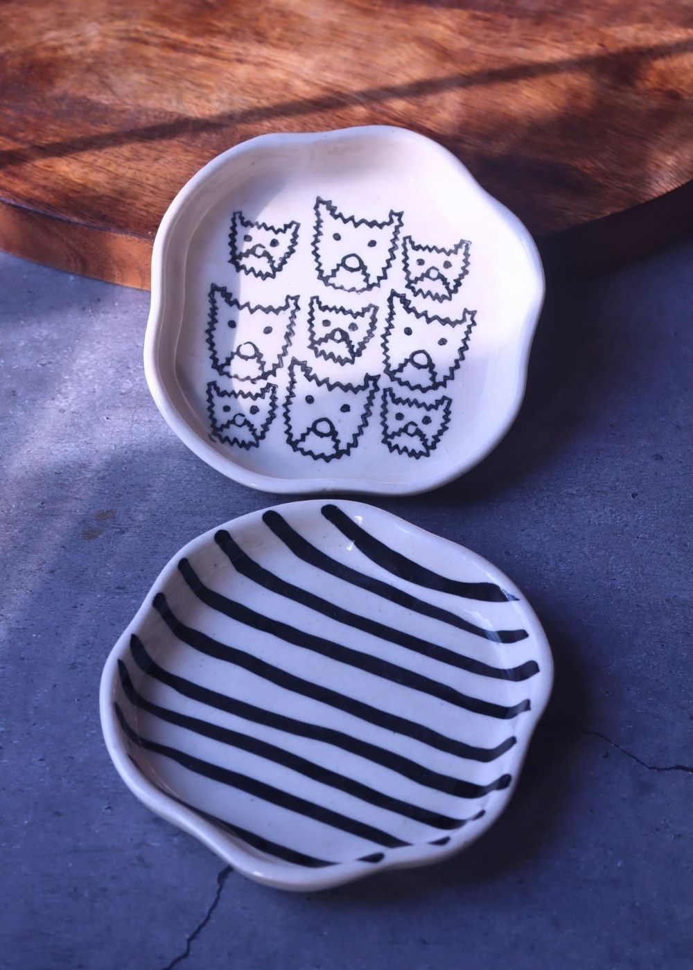 Handmade Cat & Zebra Handmade Dessert Plate