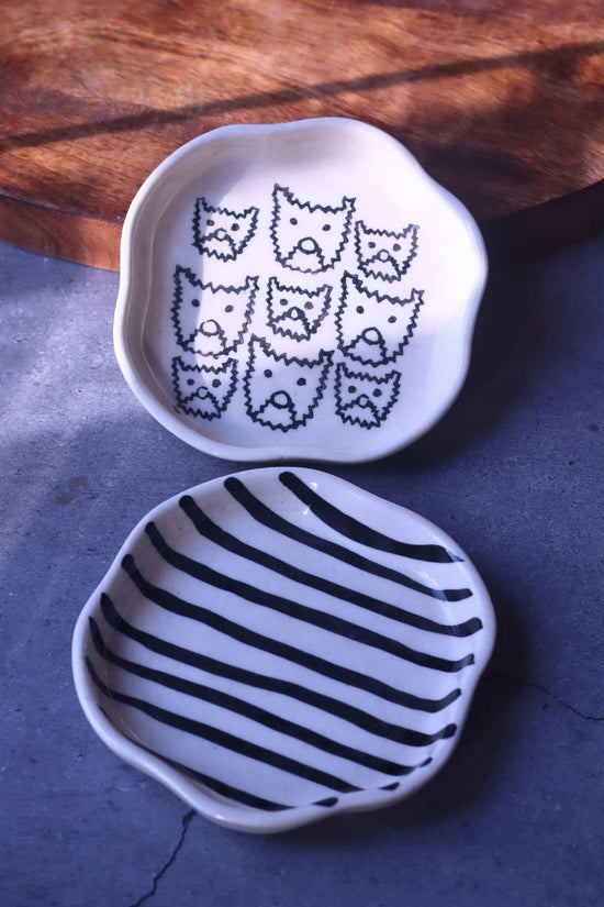 Handmade Cat & Zebra Handmade Dessert Plate