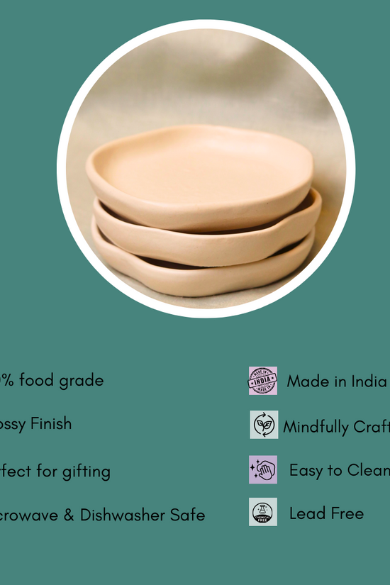 white handmade dessert plate with details 