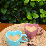 Heart shaped mugs made by ceramic 