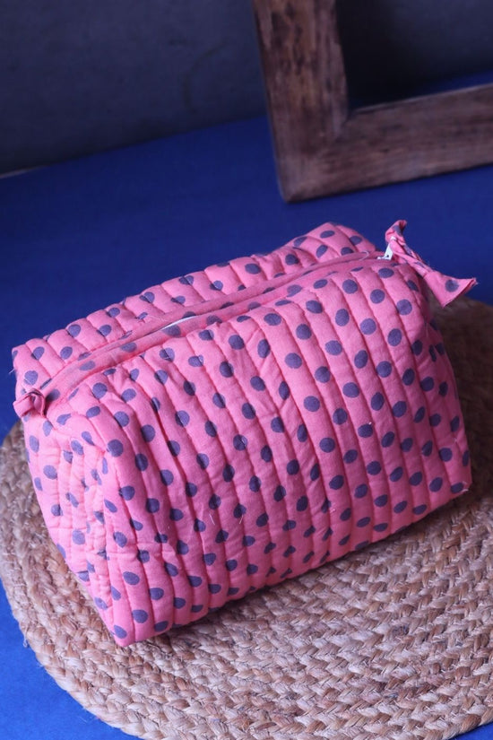 Polka Essential Toiletry Bag - Medium made by cotton