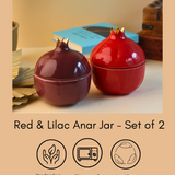 red & lilac anar jar handmade in india 