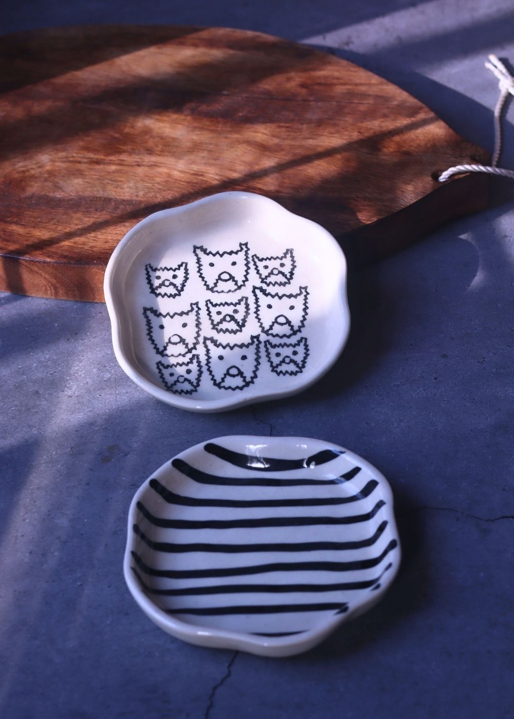Cat & Zebra Handmade Dessert Plate made by ceramic