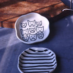 Cat & Zebra Handmade Dessert Plate made by ceramic