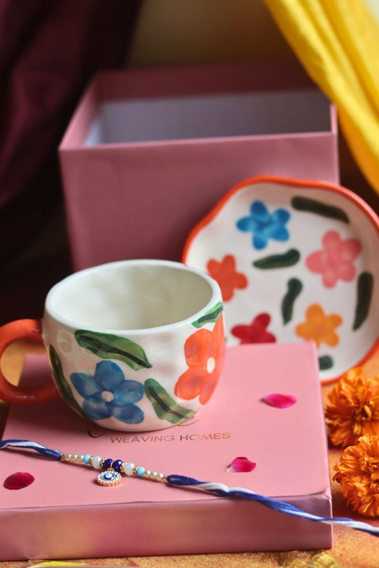 Brightday Mug & Brightday handmade Dessert Plate Rakhi Gift Box with premium quality material