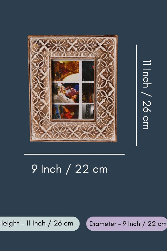 Rustic White Floral Wooden Frame