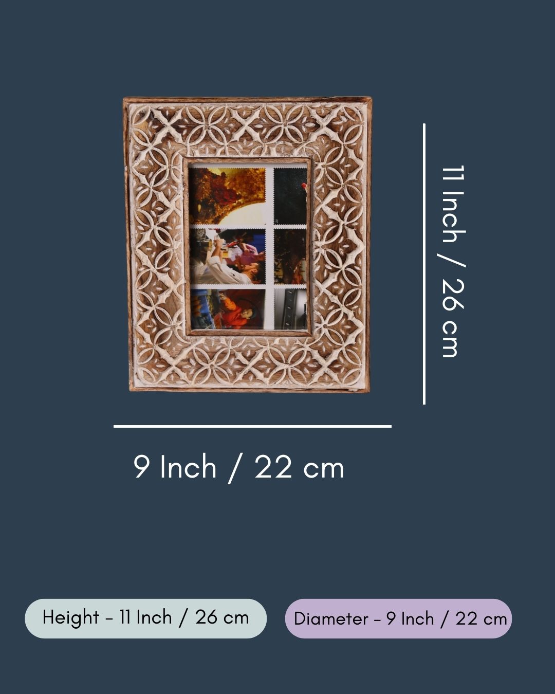 Rustic White Floral Wooden Frame