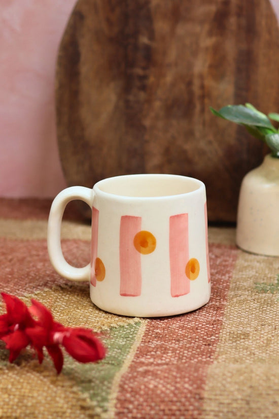 Stripes and Dot Mug with premium qauality material